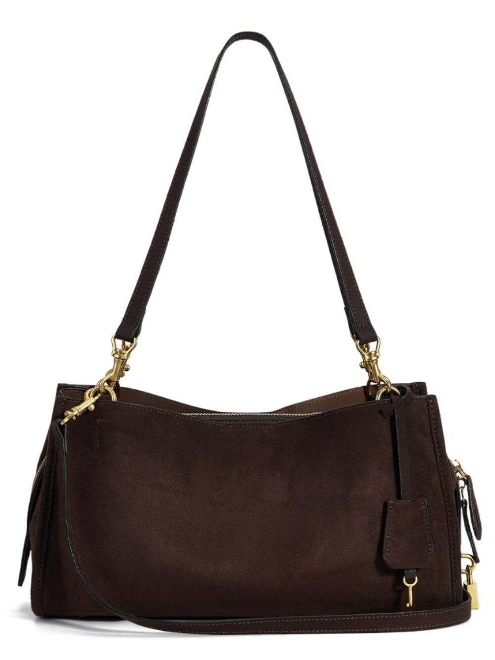 Brown Suede Purse Chocolate Faux Suede Shoulder Bag 34 Designer‑Style Tote Bag